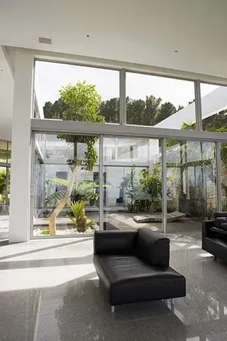 Living Room with Large Tinted Window